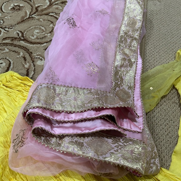 New Pakistani suit from Maya Pret a Porter. Color customized to yellow and pink. - Picture 3 of 5